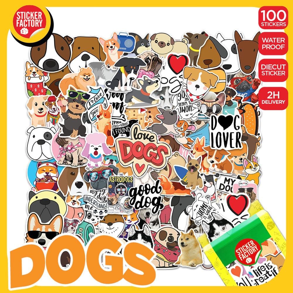 Chó Dogs - Set 100 sticker hình dán