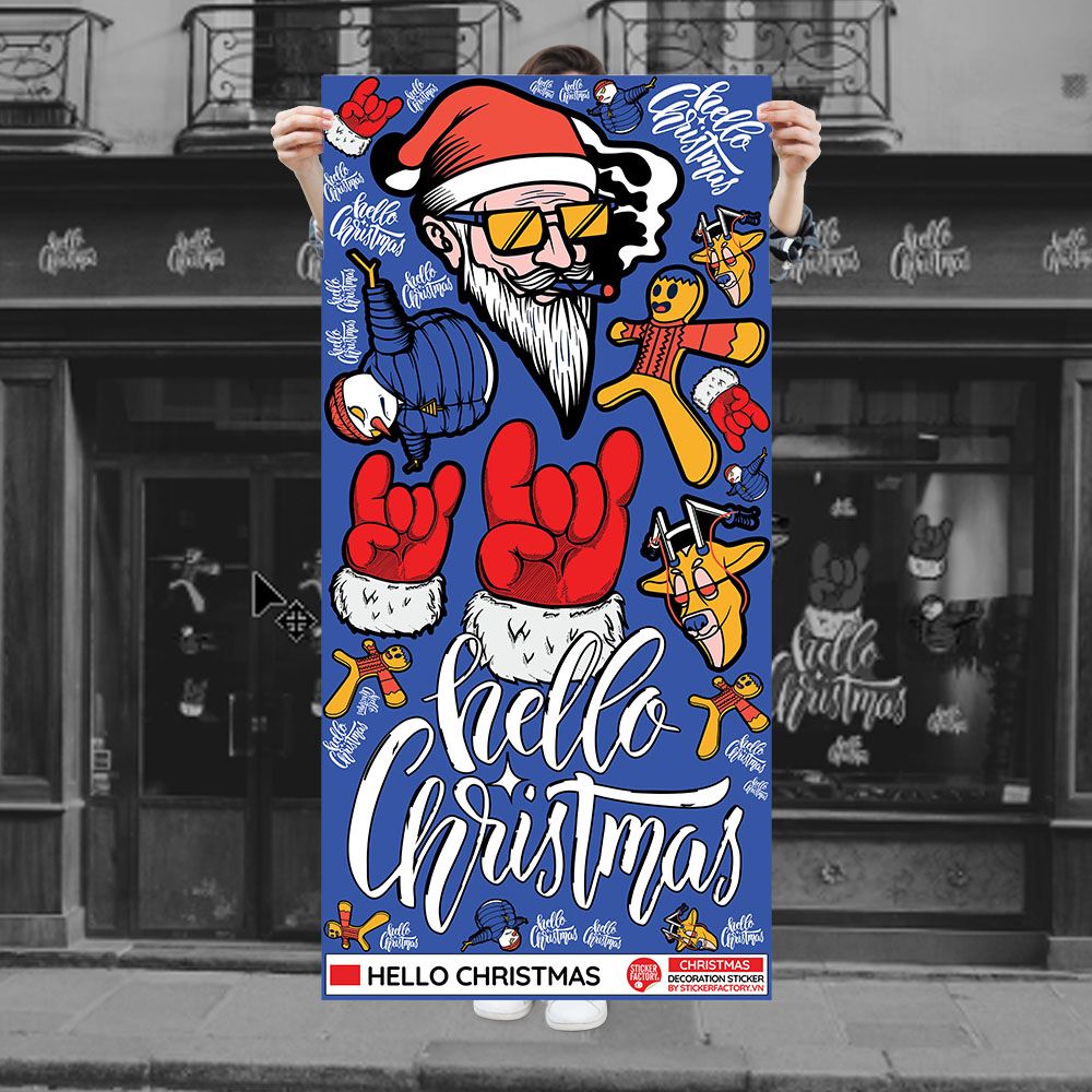 HELLO CHRISTMAS - Noel Decoration Sticker
