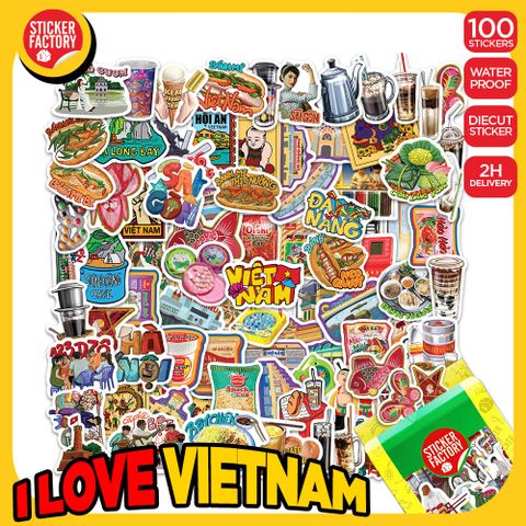  I love Vietnam - Set 100 Sticker hình dán 