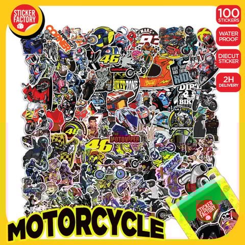  Motorcycle - Set 100 sticker hình dán 