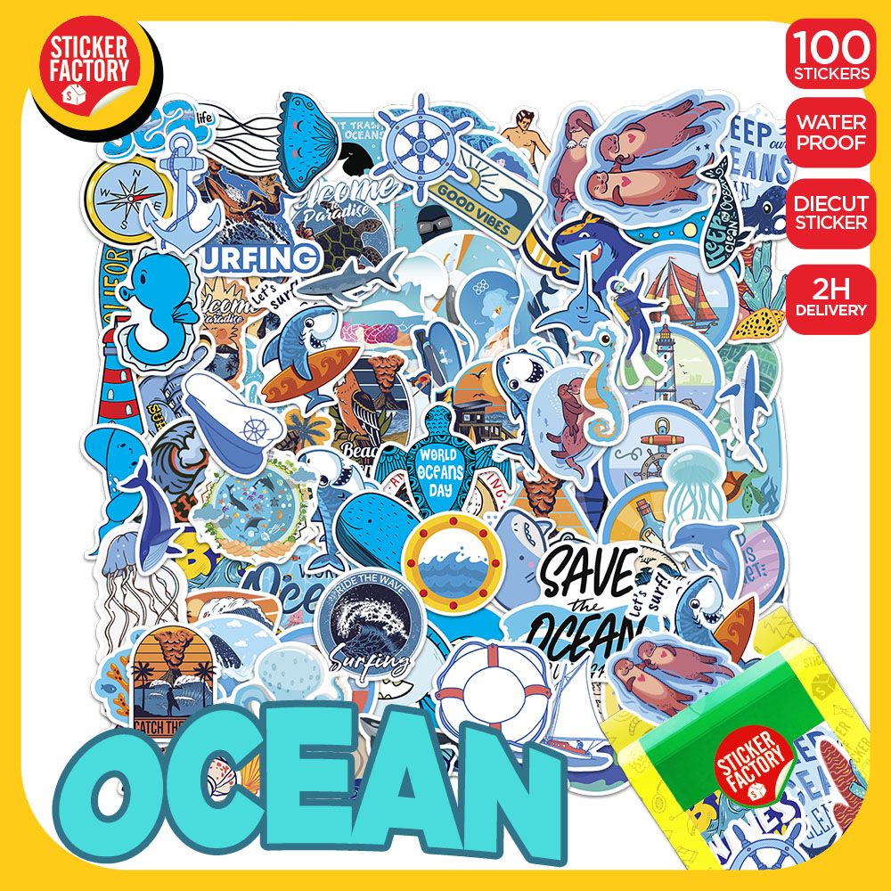 Ocean - Set 100 sticker hình dán