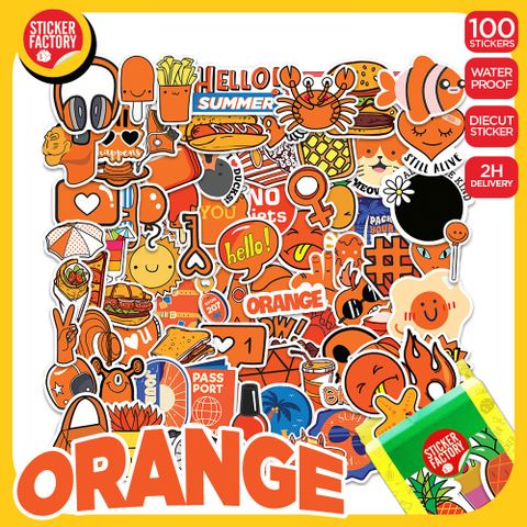  Orange - Set 100 sticker hình dán 