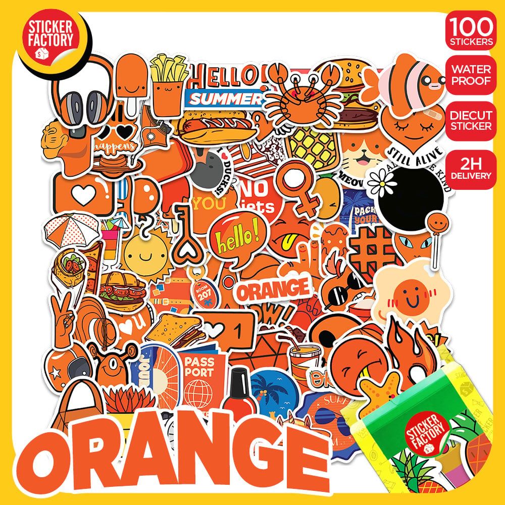 Orange - Set 100 sticker hình dán