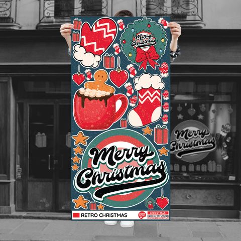  RETRO CHRISTMAS - Noel Decoration Sticker 