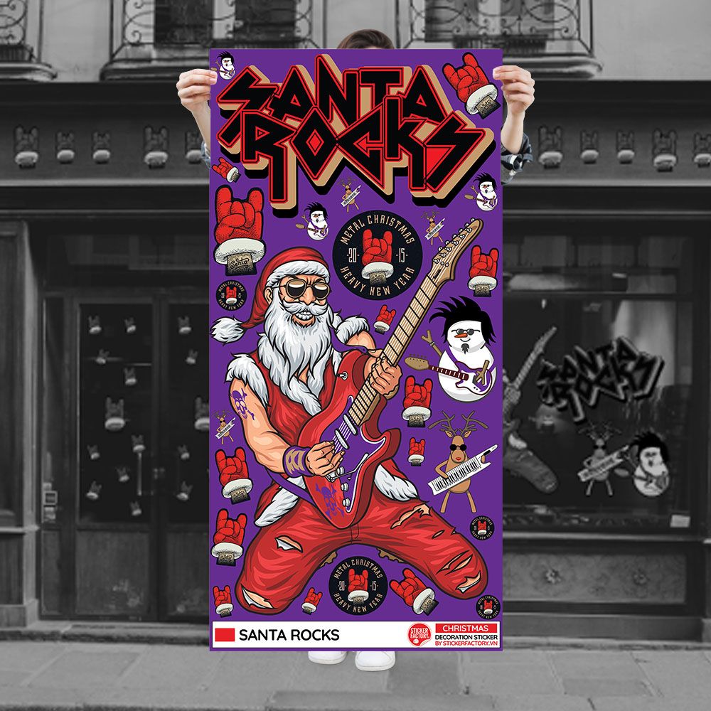 SANTA ROCKS - Noel Decoration Sticker