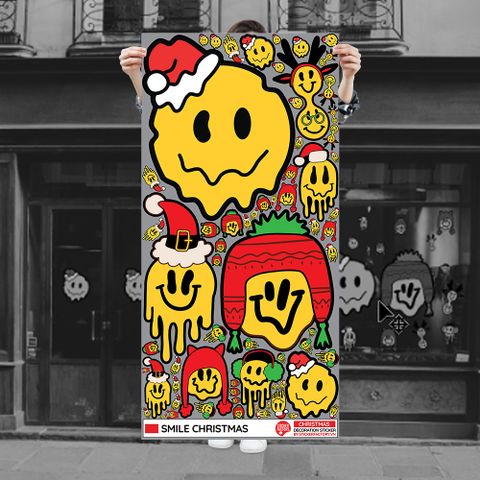  SMILE CHRISTMAS - Noel Decoration Sticker 