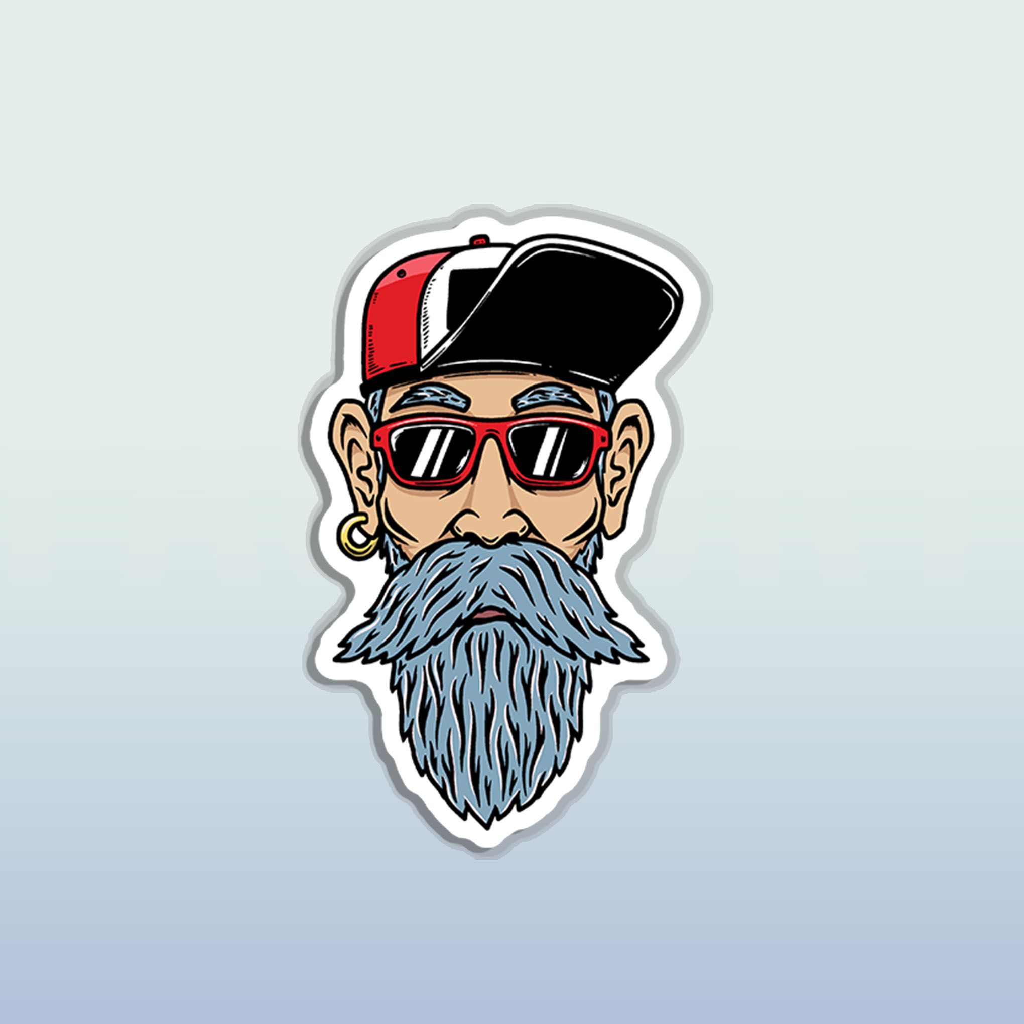 FUNNY OLD BIKER 7cm - Sticker Die-cut hình dán cắt rời