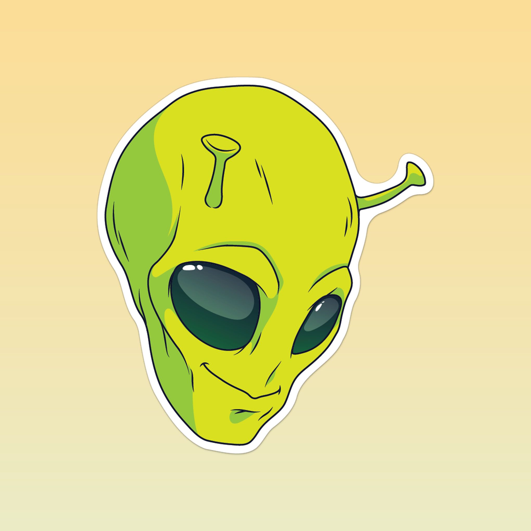 ALIEN HEAD 7cm - Sticker Die-cut hình dán cắt rời