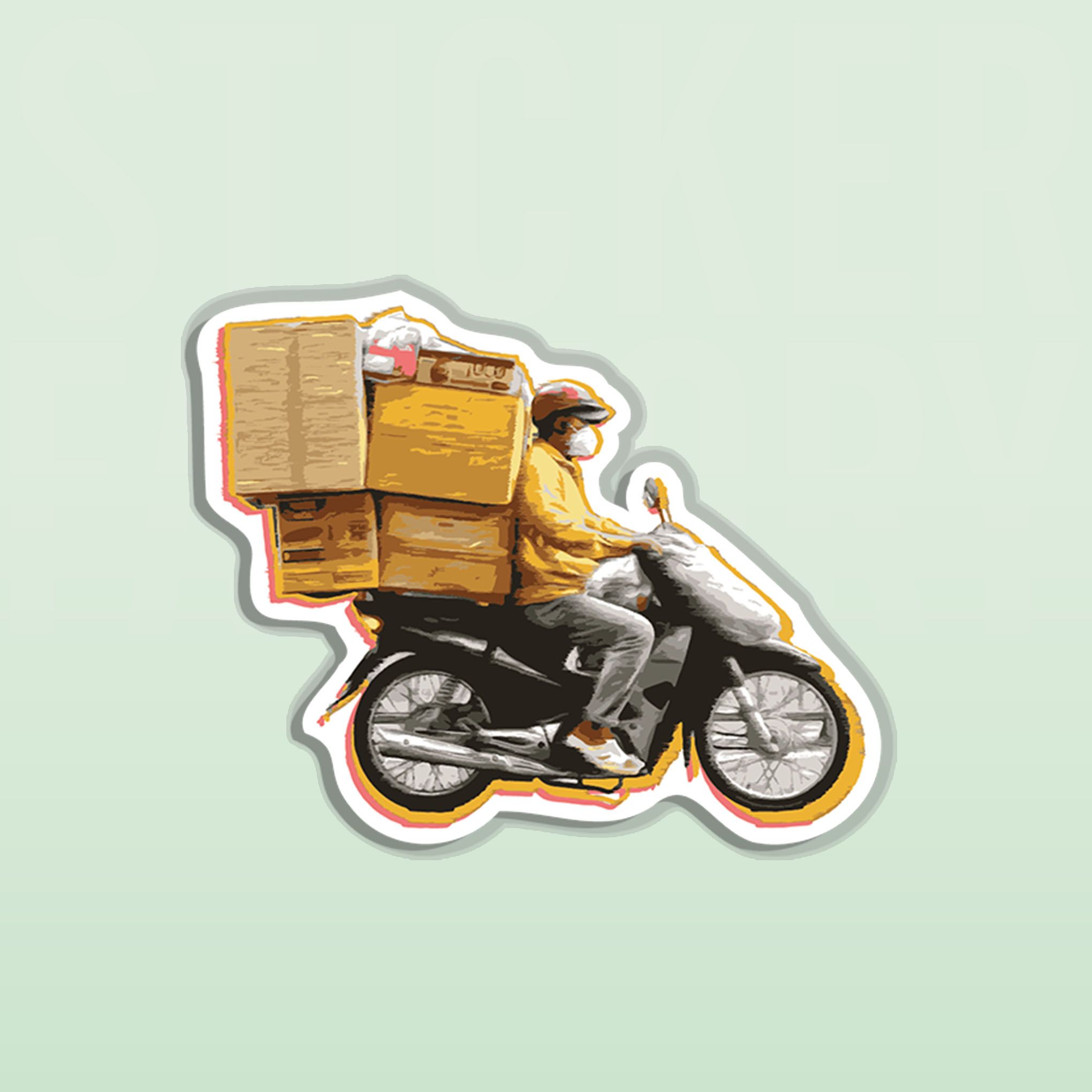 VIETNAM MOTORBIKE - CARTON 7cm - Sticker Die-cut hình dán cắt rời