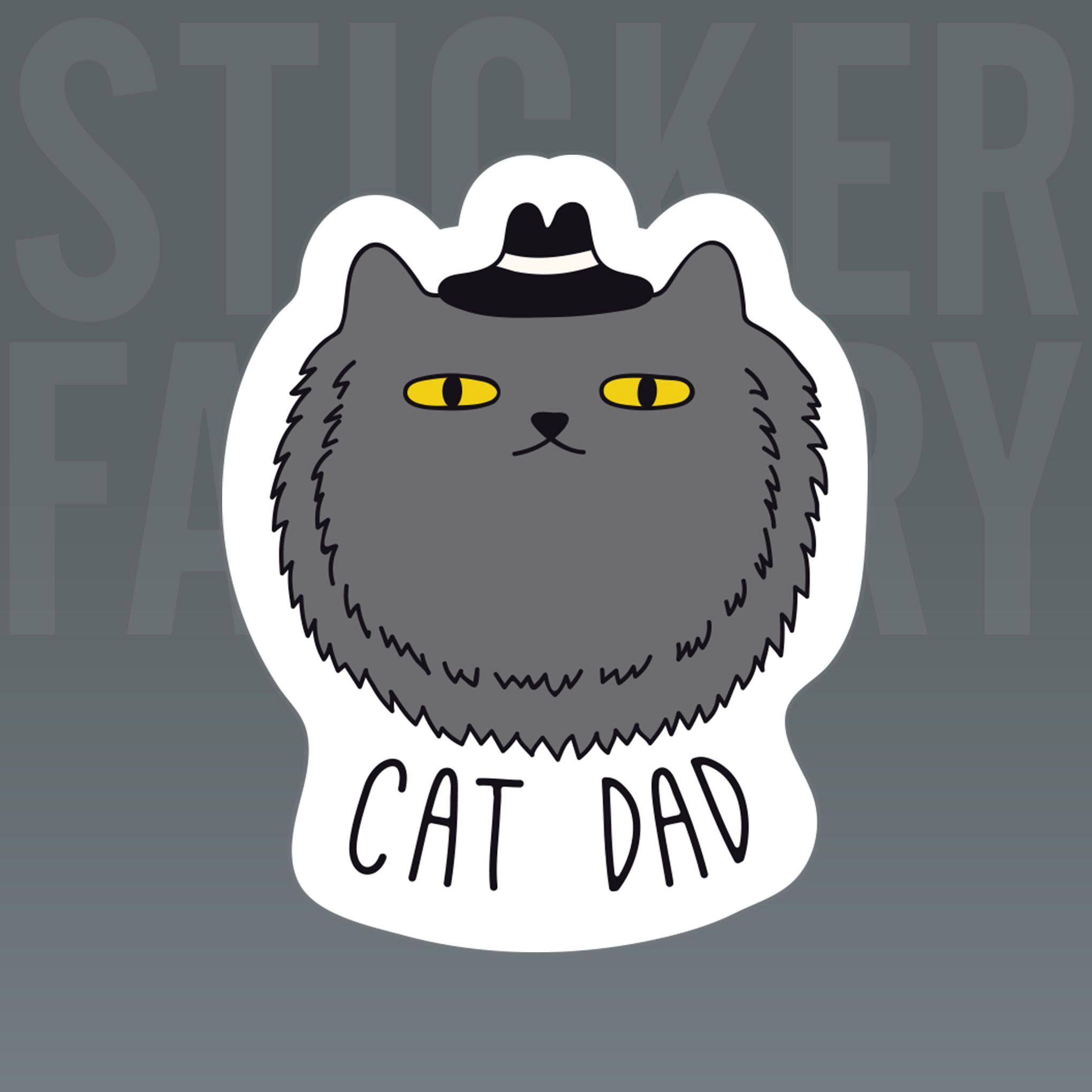 CAT DAD 7cm - Sticker Die-cut hình dán cắt rời