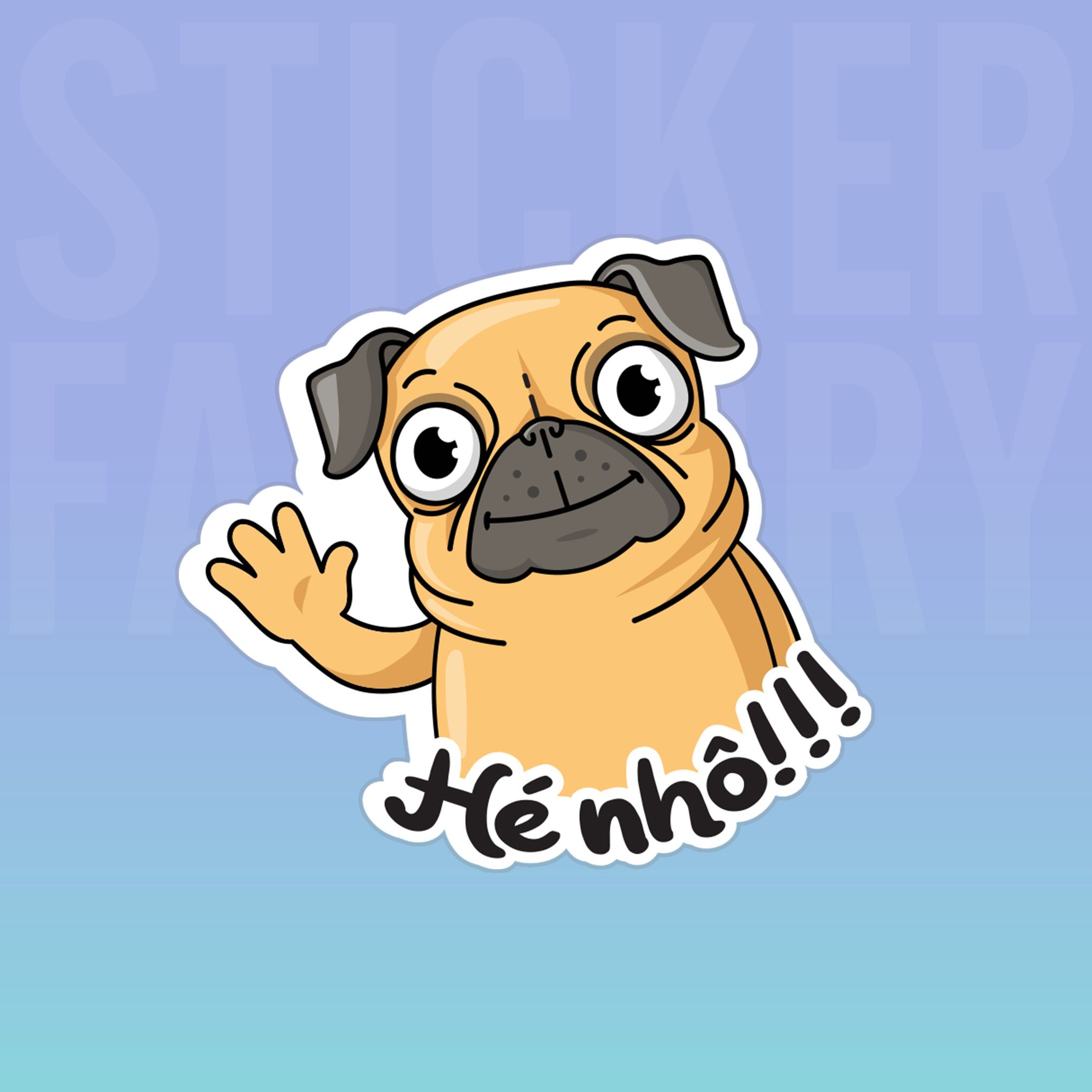 HÉ NHÔ!!! DOG 7cm - Sticker Die-cut hình dán cắt rời