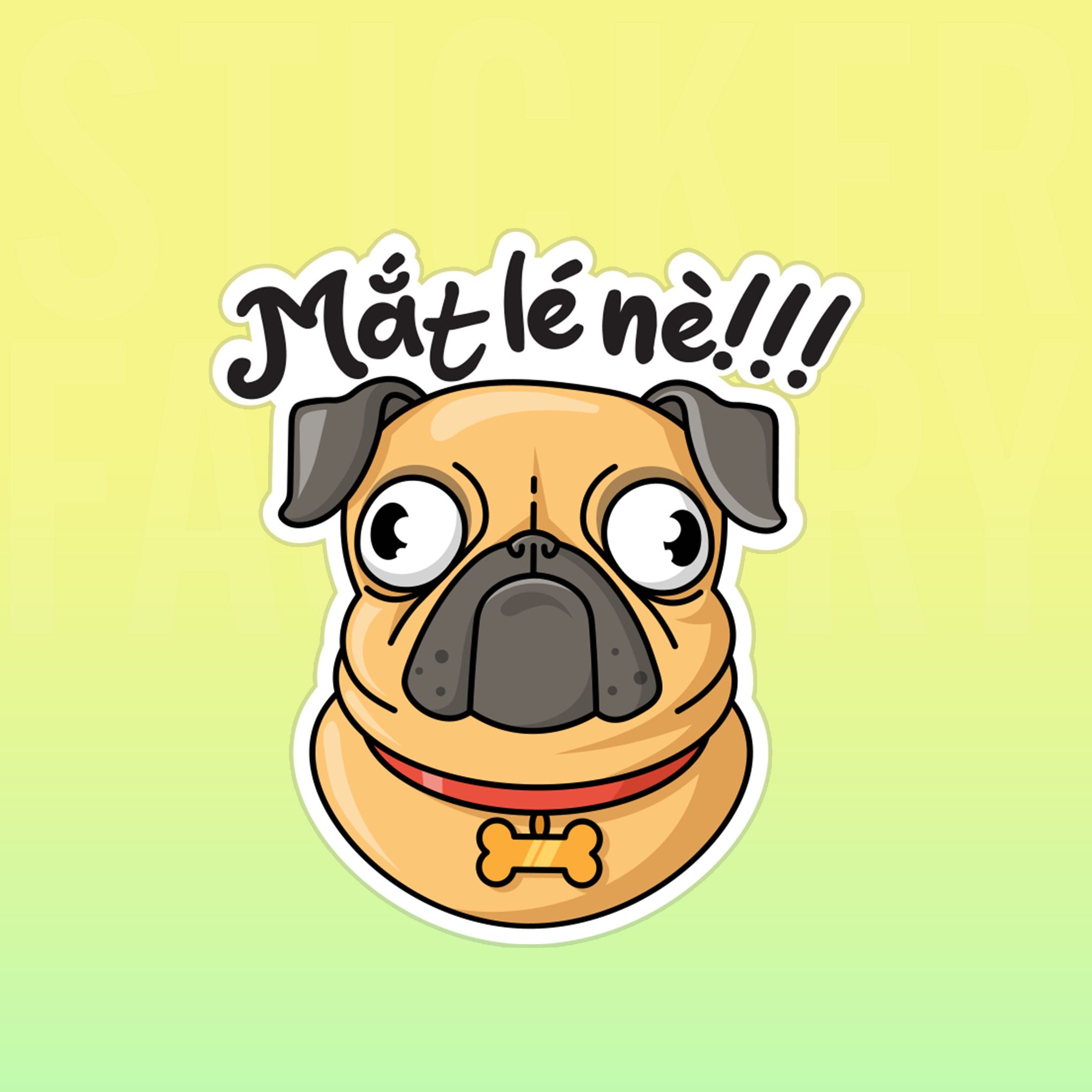 MẮT LÉ NÈ!!! DOG 7cm - Sticker Die-cut hình dán cắt rời