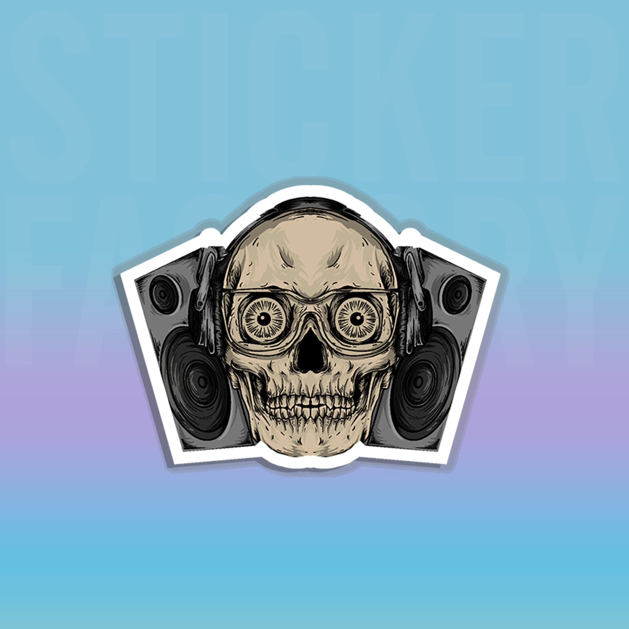 LOUDSPEAKER SKULL 7cm - Sticker Die-cut hình dán cắt rời