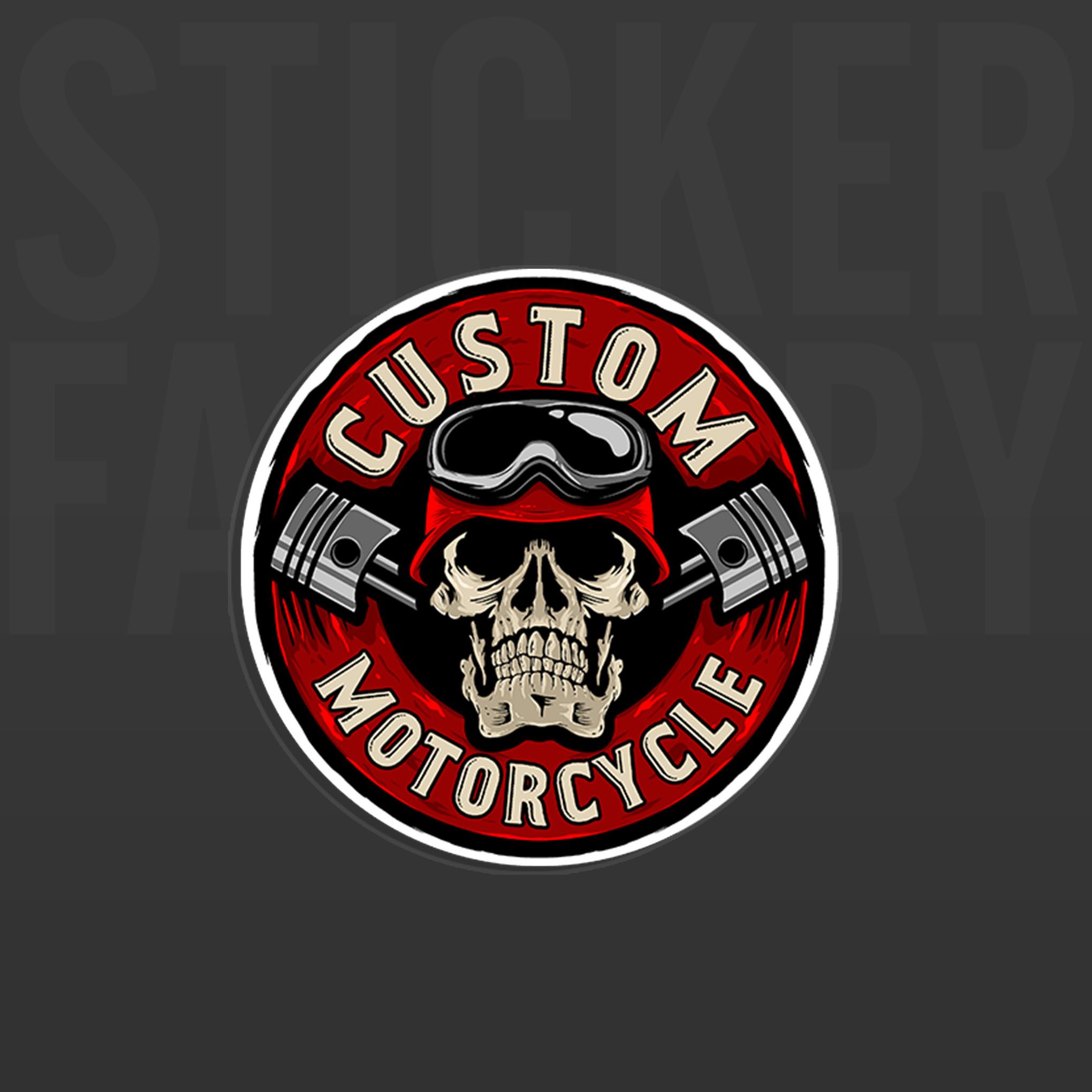 CUSTOM MOTORCYCLE SKULL BIKER 7cm - Sticker Die-cut hình dán cắt rời