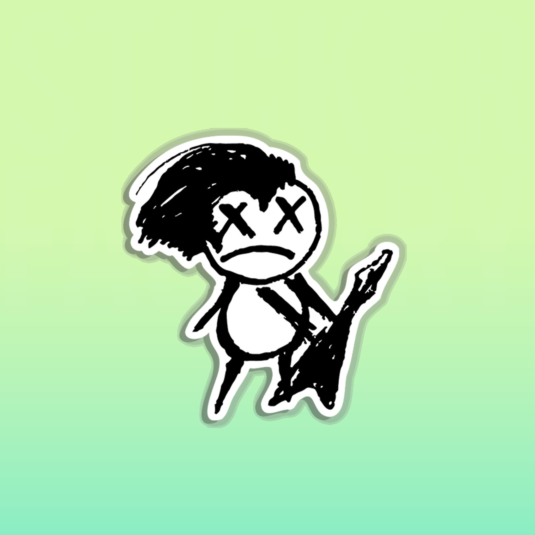 SKETCH ROCK GUITARIST 7cm - Sticker Die-cut hình dán cắt rời