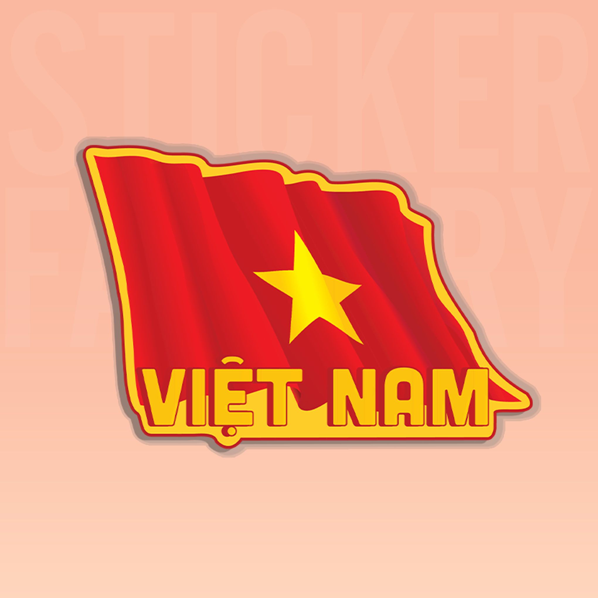 VIETNAM FLAG 7cm - Sticker Die-cut hình dán cắt rời