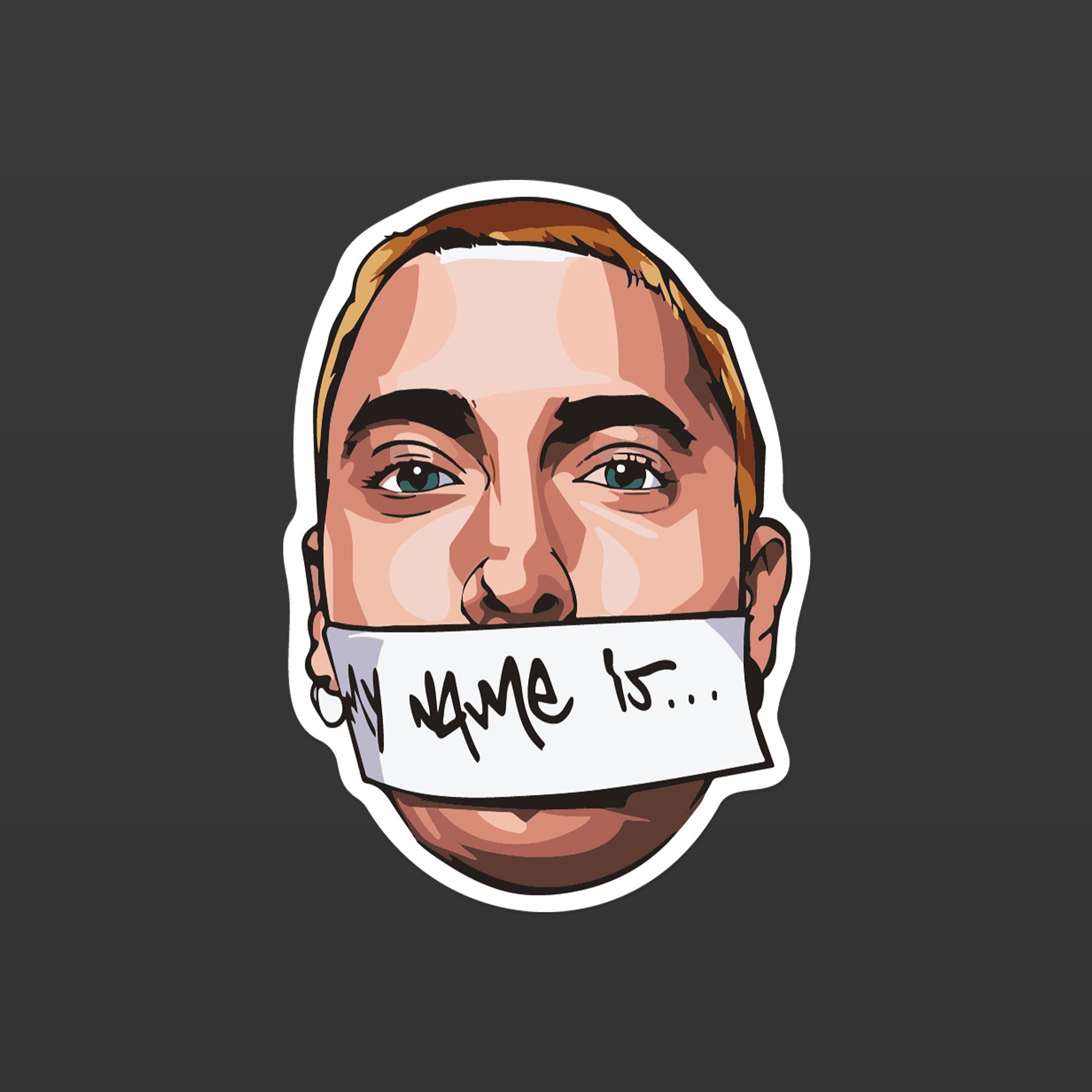 EMINEM MY NAME IS 7cm - Sticker Die-cut hình dán cắt rời