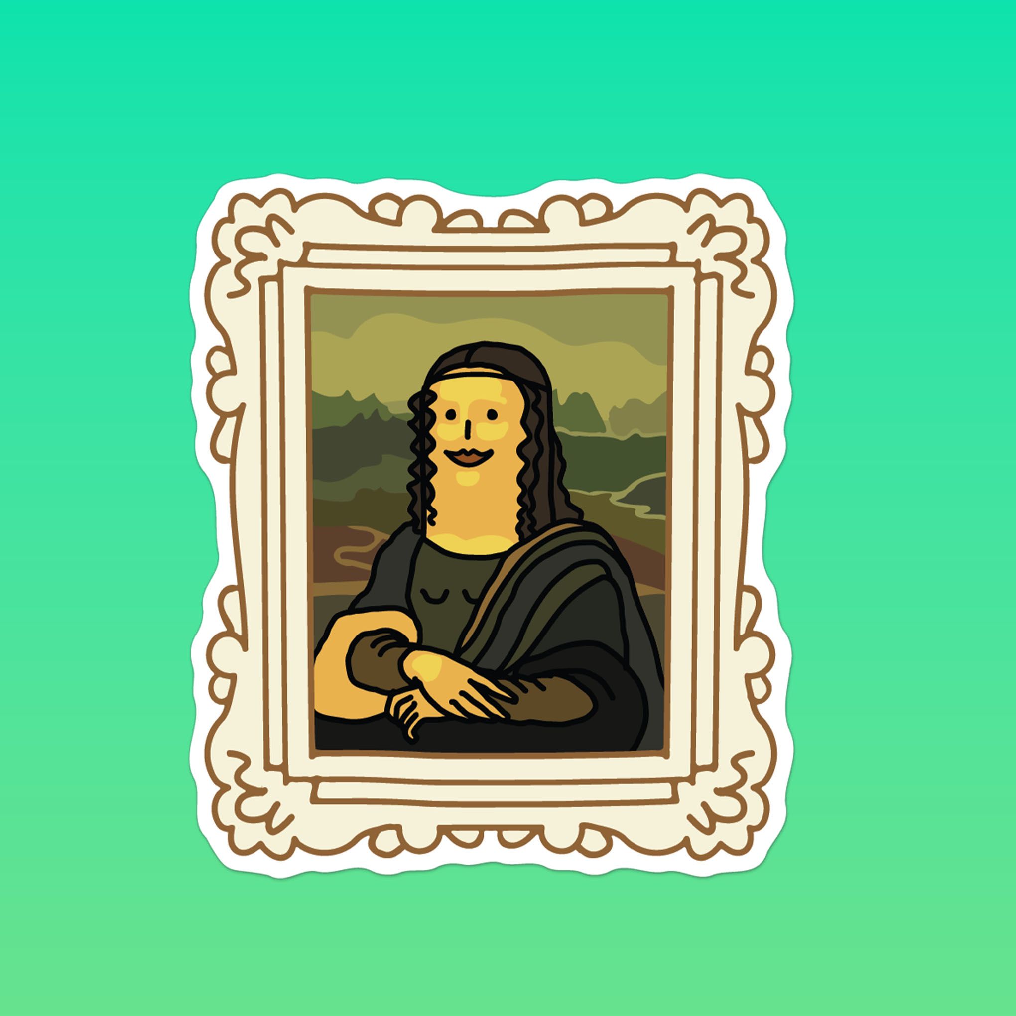 MONA LISA CARTOON 7cm - Sticker Die-cut hình dán cắt rời