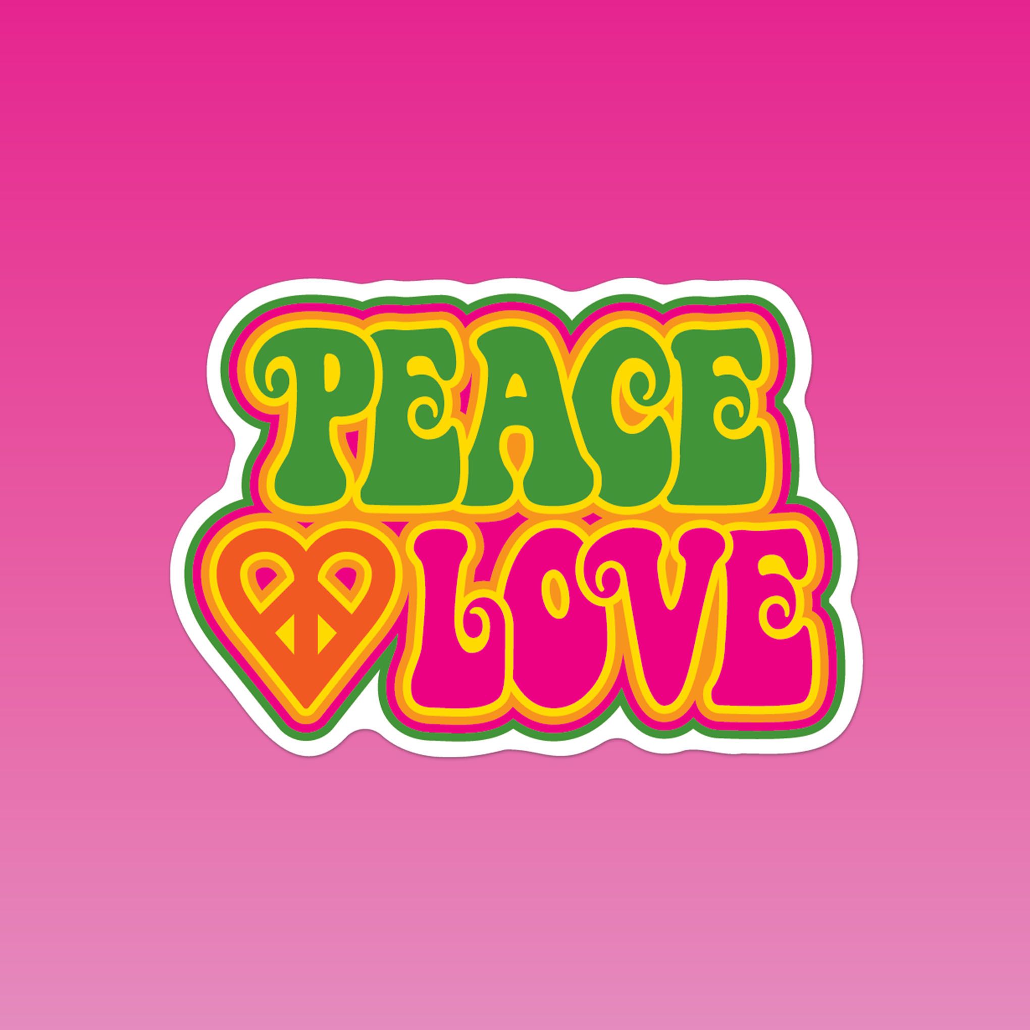 PEACE LOVE 7cm - Sticker Die-cut hình dán cắt rời