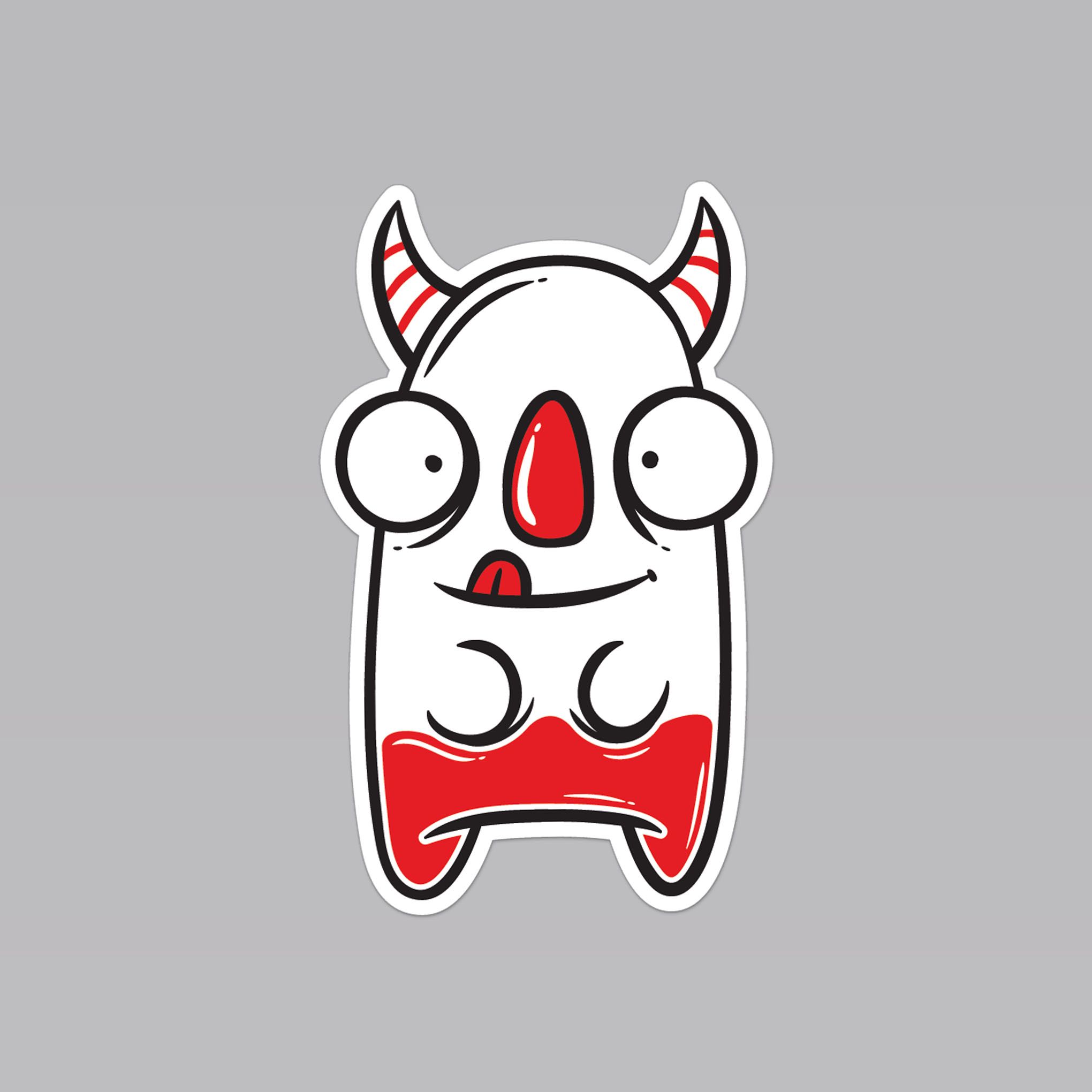 RED KUTE GHOST 7cm - Sticker Die-cut hình dán cắt rời