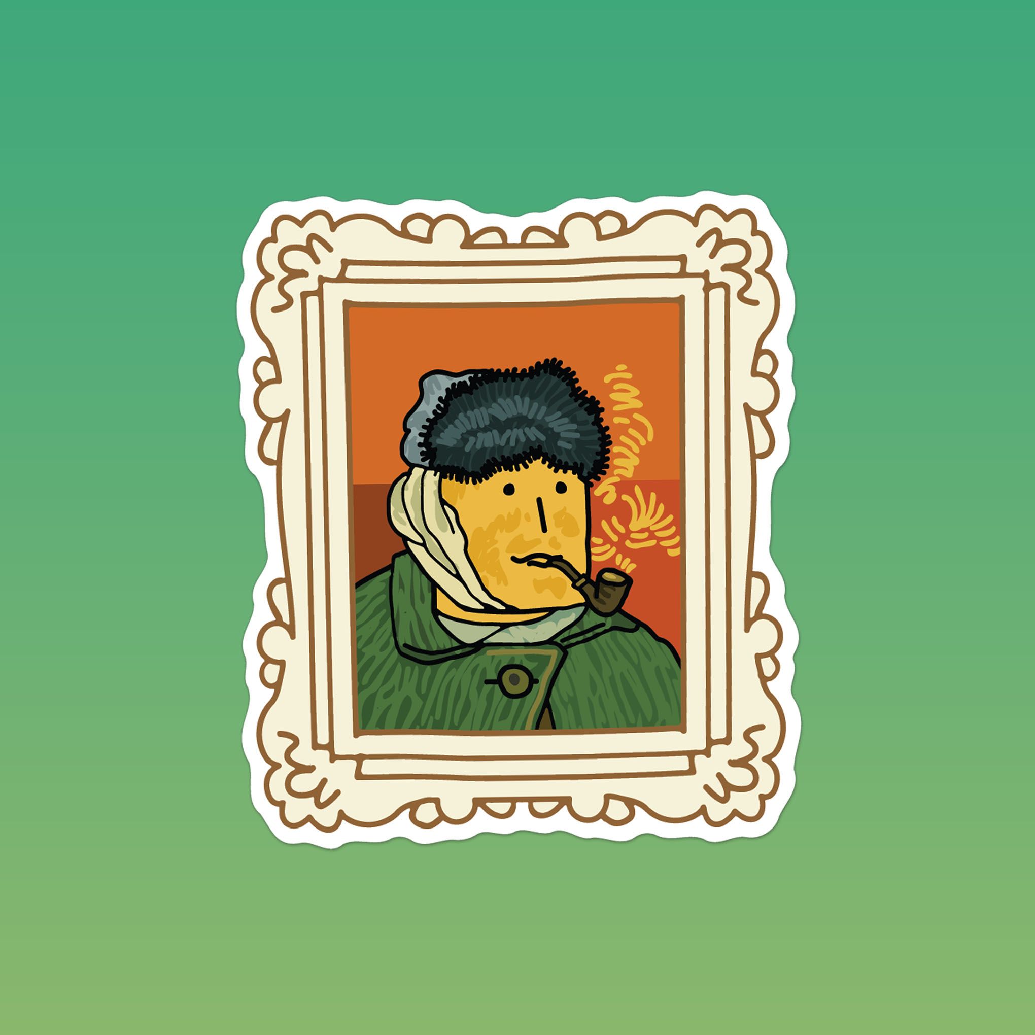 VAN GOGH CARTOON 7cm - Sticker Die-cut hình dán cắt rời