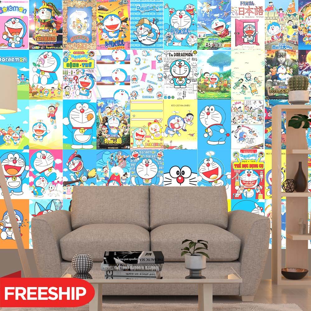 DORAEMON - Set 50 Poster A4 dán tường trang trí