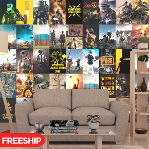  PUBG - Set 50 Poster A4 dán tường trang trí 