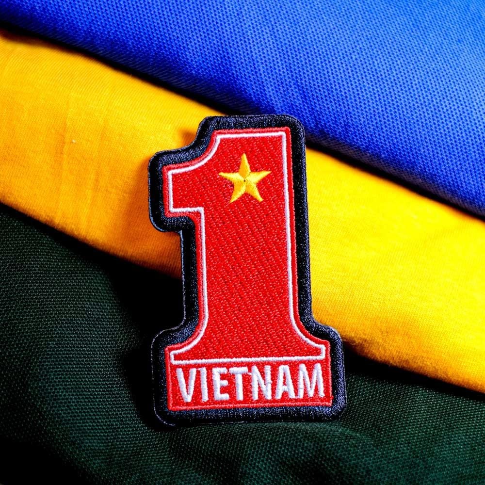 PATCH002 VIETNAM FLAG NUMBER 1 - Patch vải thêu ủi chuyển nhiệt