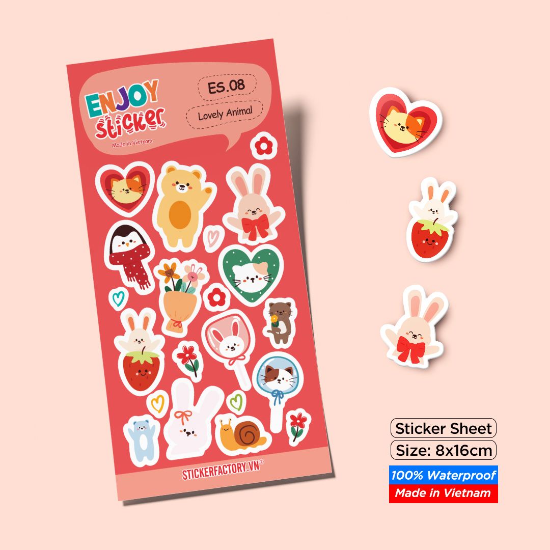 ES08 Lovely Animal -  Enjoy sticker sheet