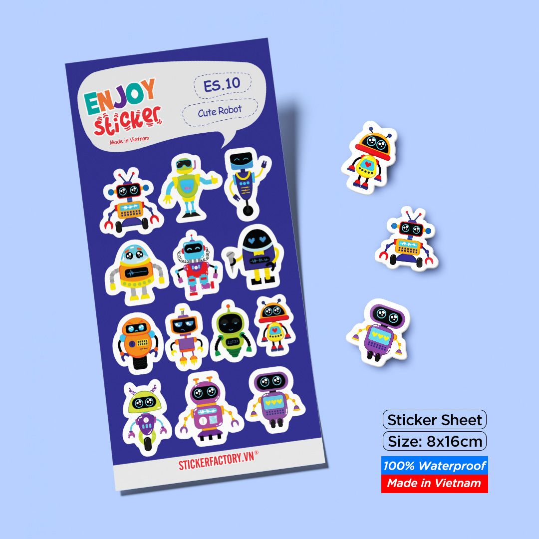 ES10 Cute Robot -  Enjoy sticker sheet