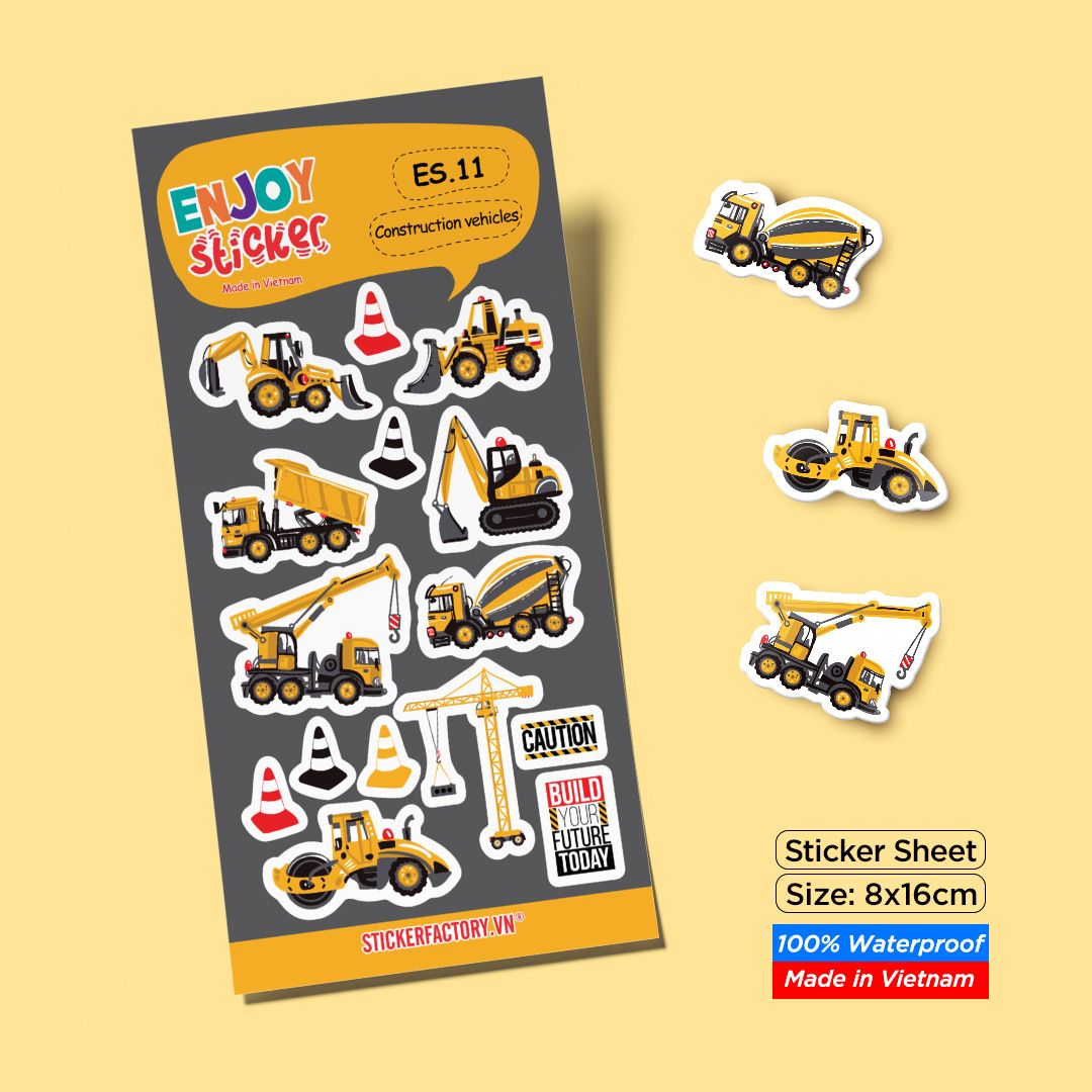 ES11 Construction vehicles -  Enjoy sticker sheet