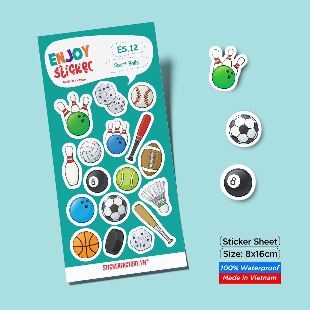 ES12 Sport Balls -  Enjoy sticker sheet