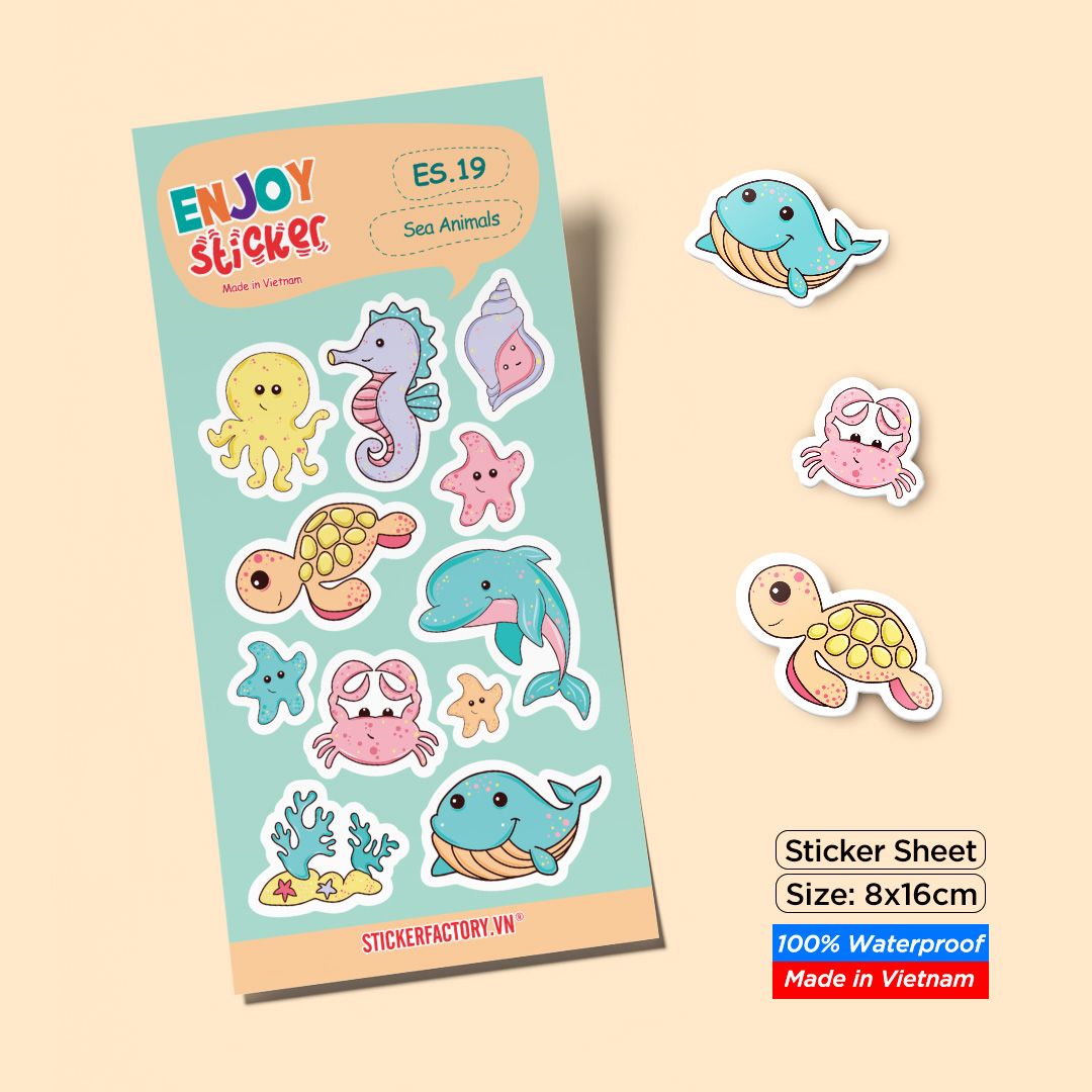 ES19 Sea Animals  -  Enjoy sticker sheet