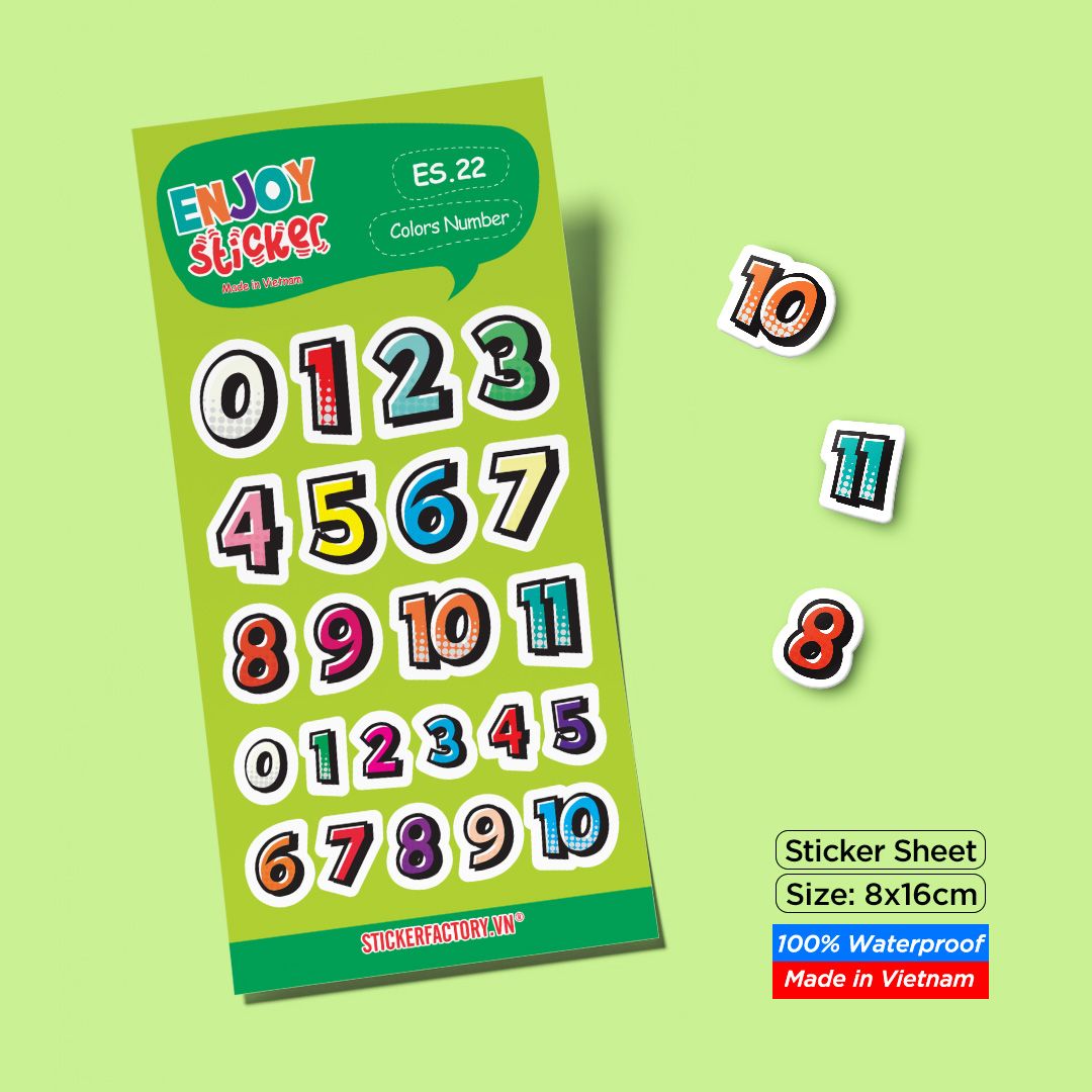 ES22 Colors Number -  Enjoy sticker sheet