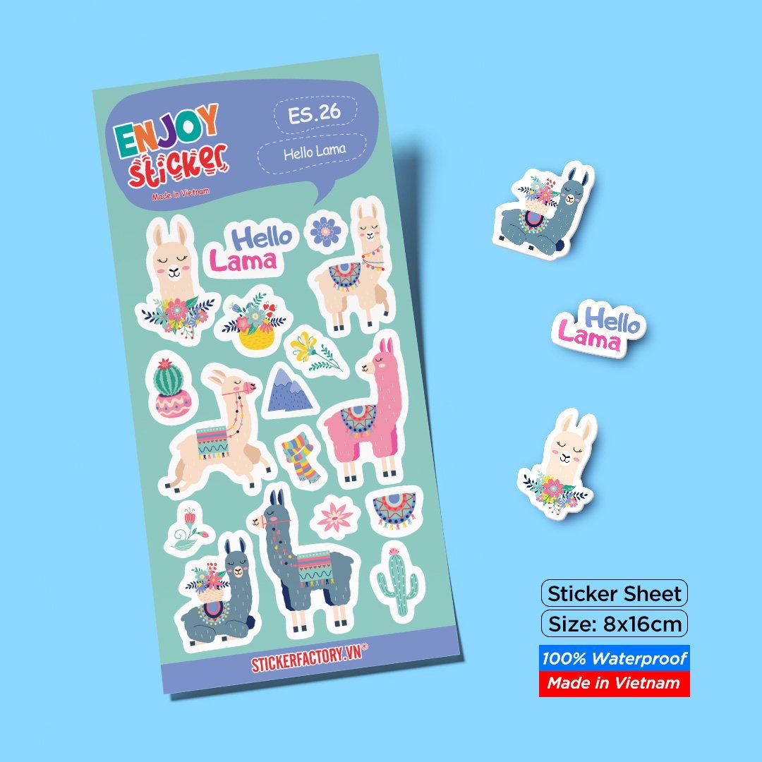 ES26 Hello Lama -  Enjoy sticker sheet