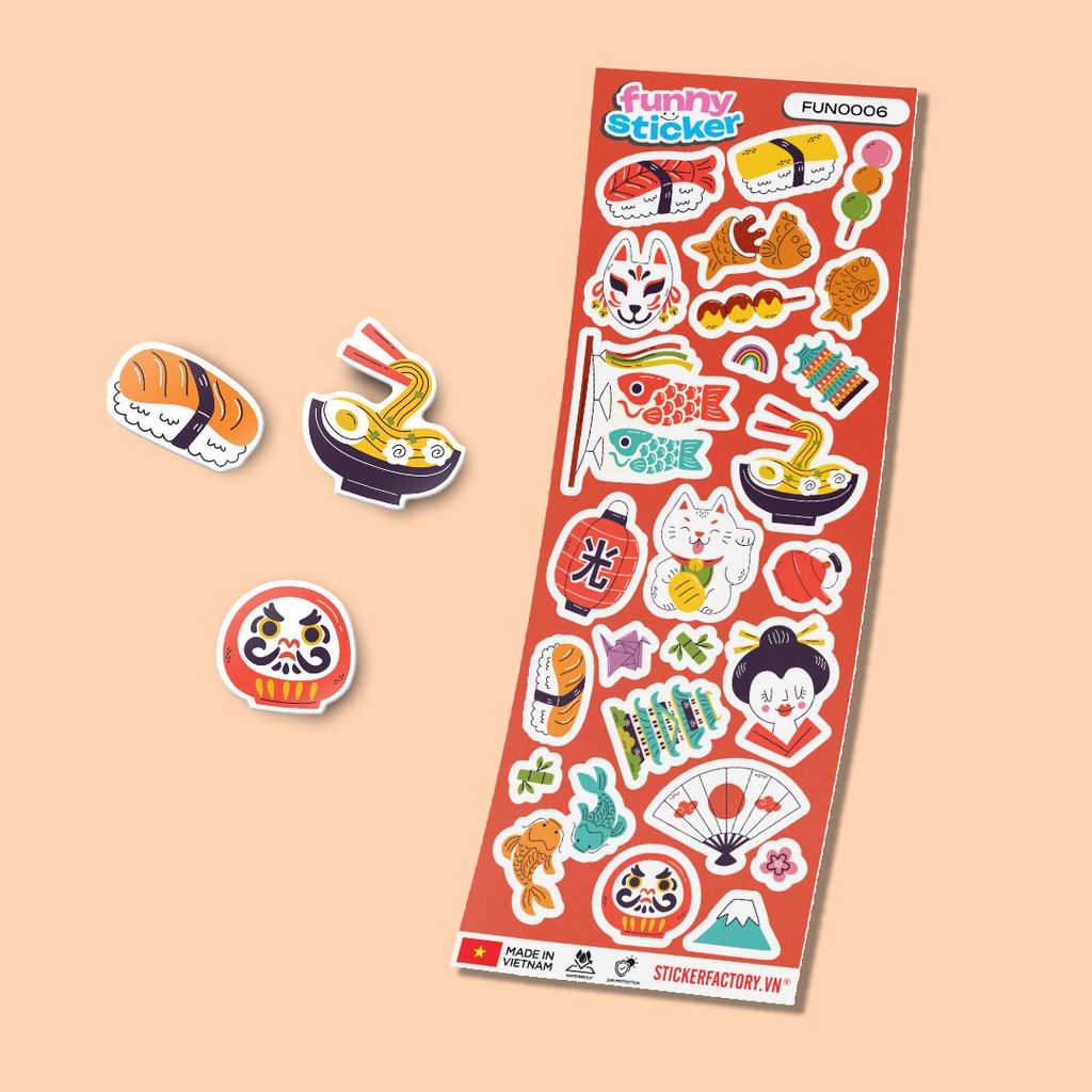  FUNNY0006 JAPAN STYLE - Sticker hình dán 