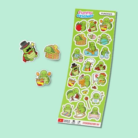  FUNNY0023 CUTE TURTLE - Sticker hình dán 