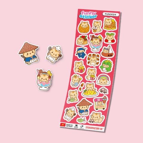  FUNNY0024 HAMSTER WORLD - Sticker hình dán 