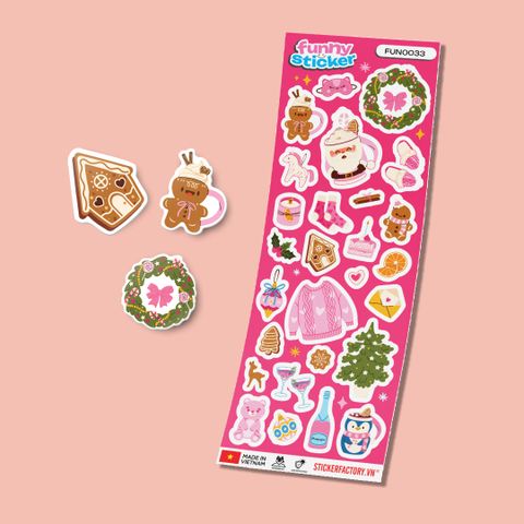  FUNNY0033 CHRISTMAS NOEL 3 - Sticker hình dán 