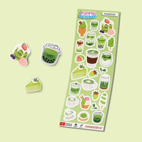  FUNNY0043 MATCHA - Sticker hình dán 