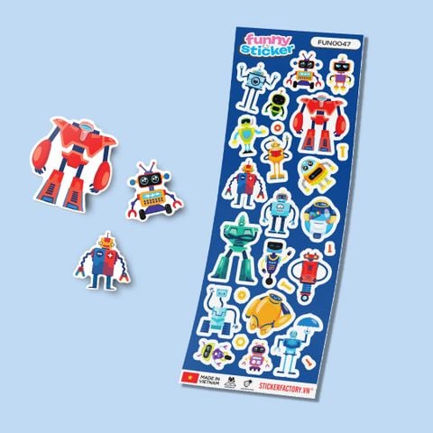 FUNNY0047 ROBOTS - Sticker hình dán 