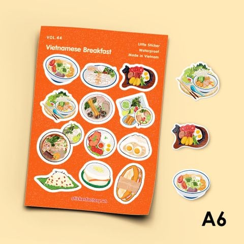  Vol.44  Vietnamese Breakfast - Little sticker sheet A6 
