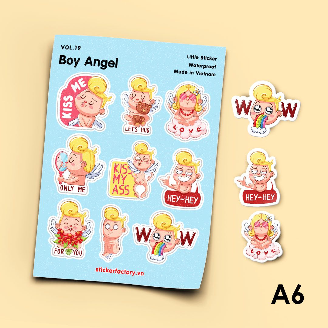 Vol.19 Boy Angel - Little sticker sheet A6