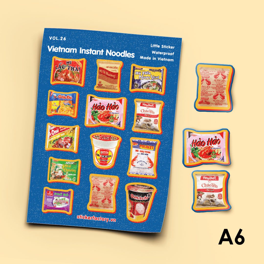 Vol.26 Vietnam Instant Noodles - Little sticker sheet A6