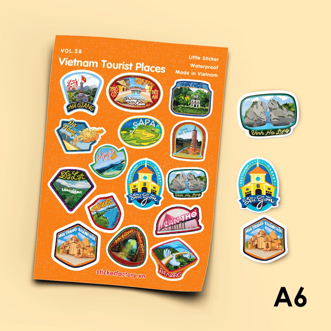 Vol.28 Vietnam Tourist Place - Little sticker sheet A6