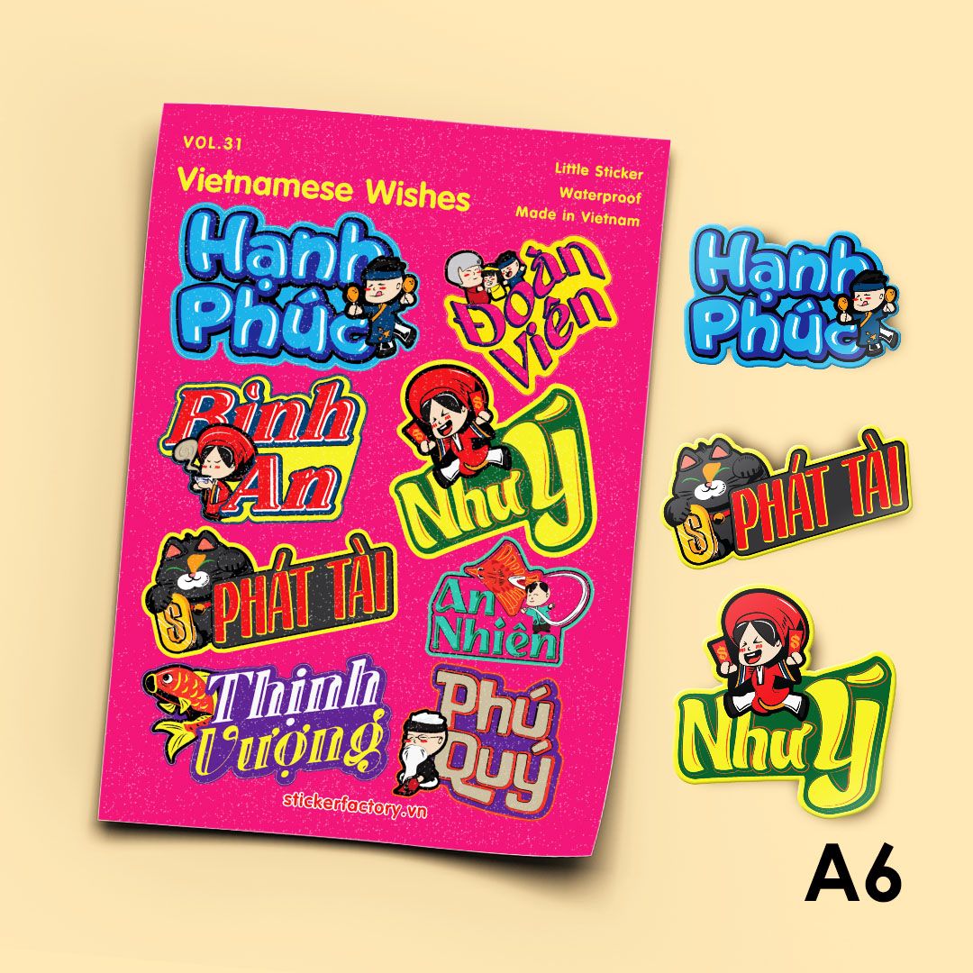 Vol.31 Vietnamese Wishes - Little sticker sheet A6