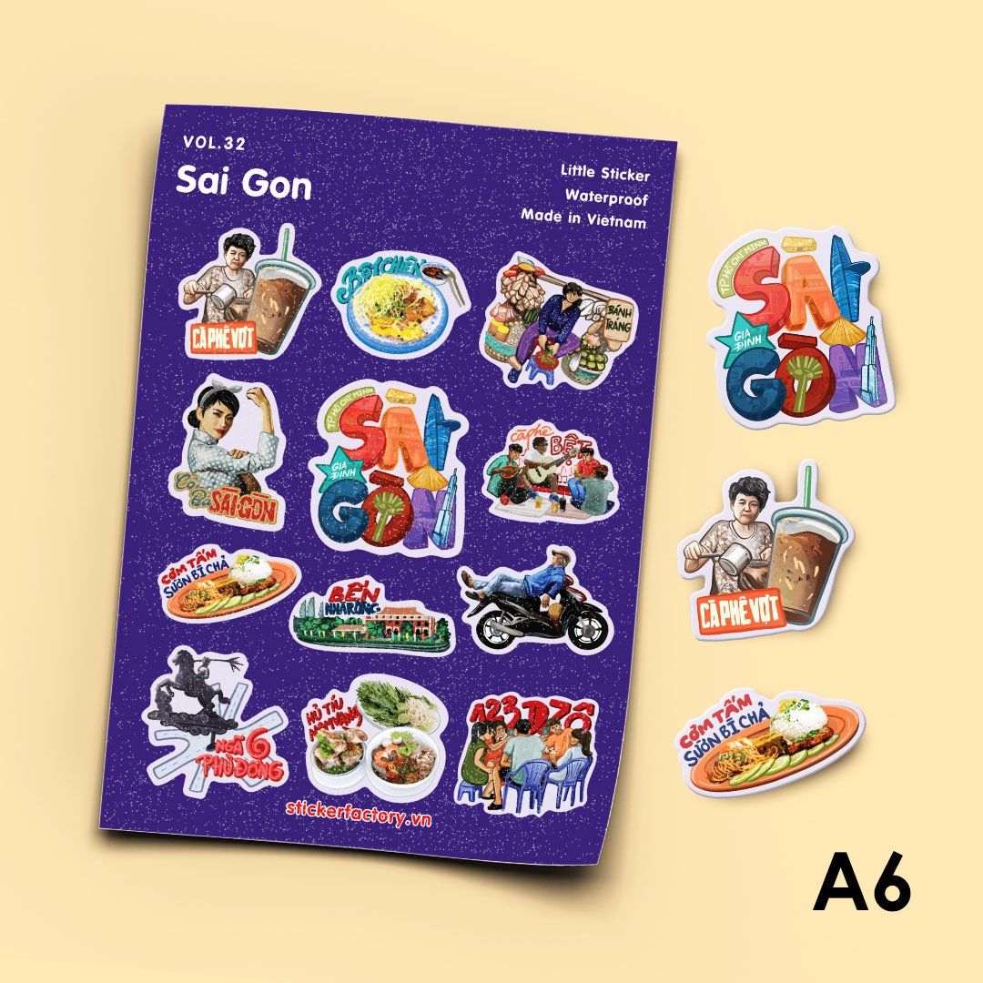 Vol.32 Sai Gon - Little sticker sheet A6