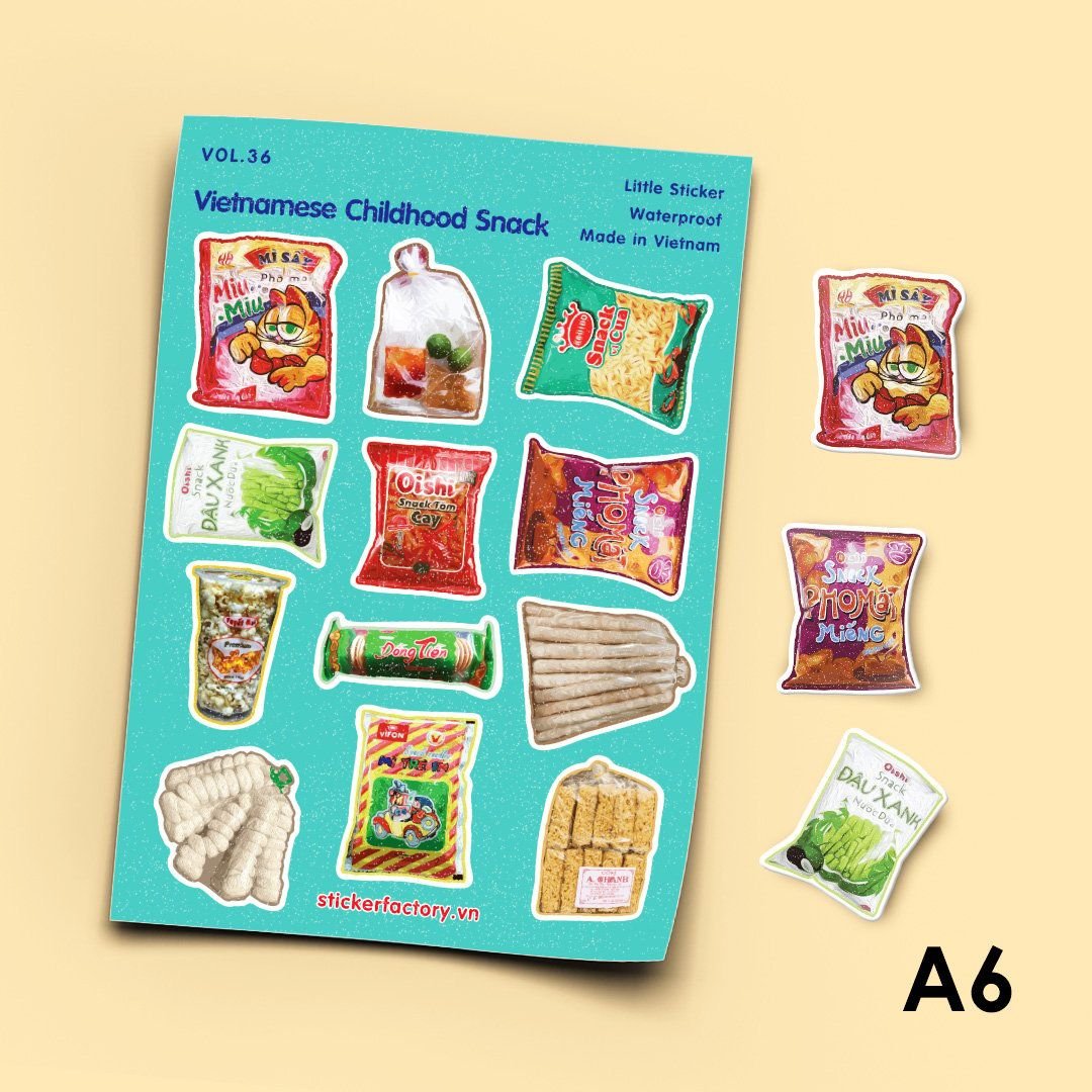 Vol.36-Vietnamese Childhood Snack - Little sticker sheet A6