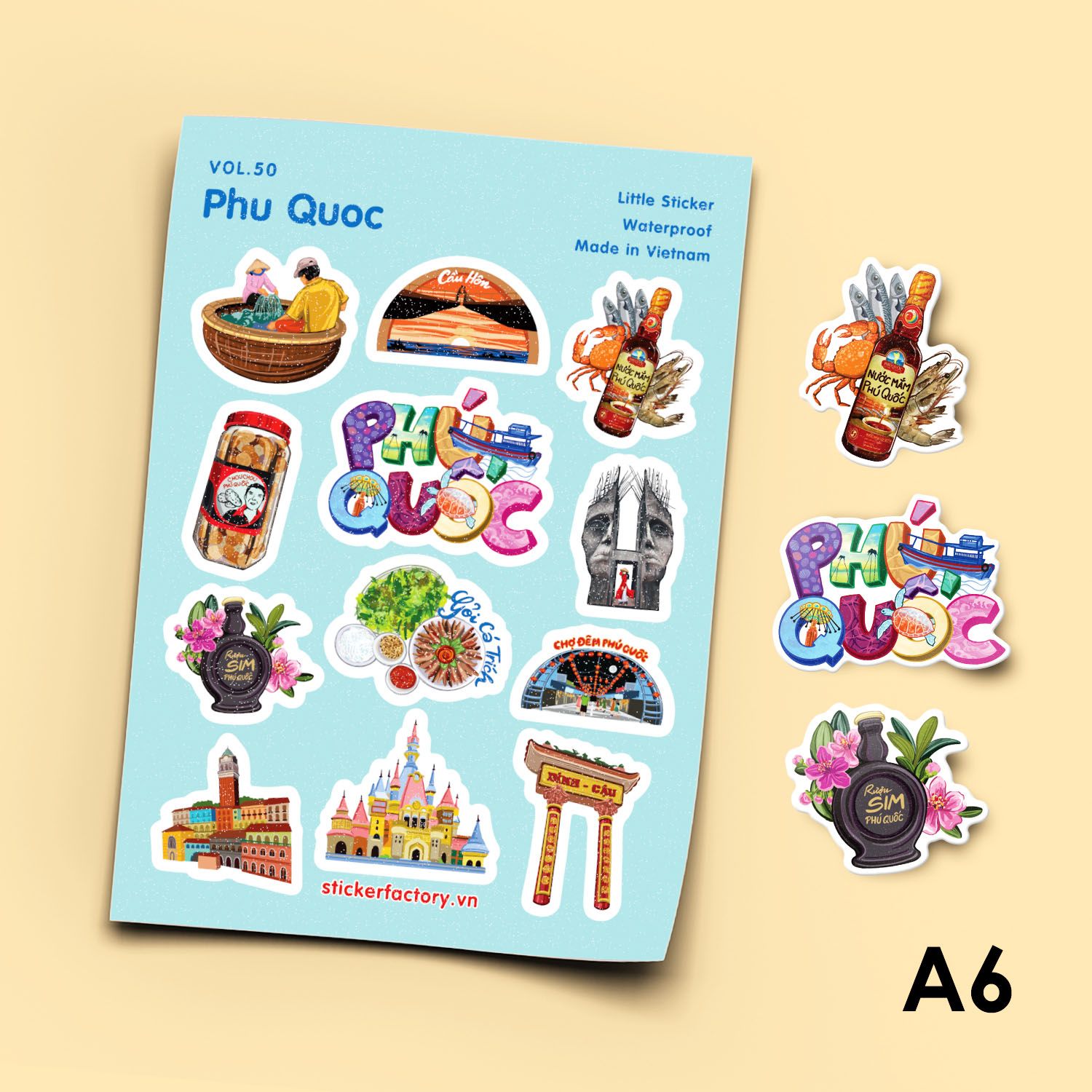 Vol.50 Phu Quoc - Little sticker sheet A6