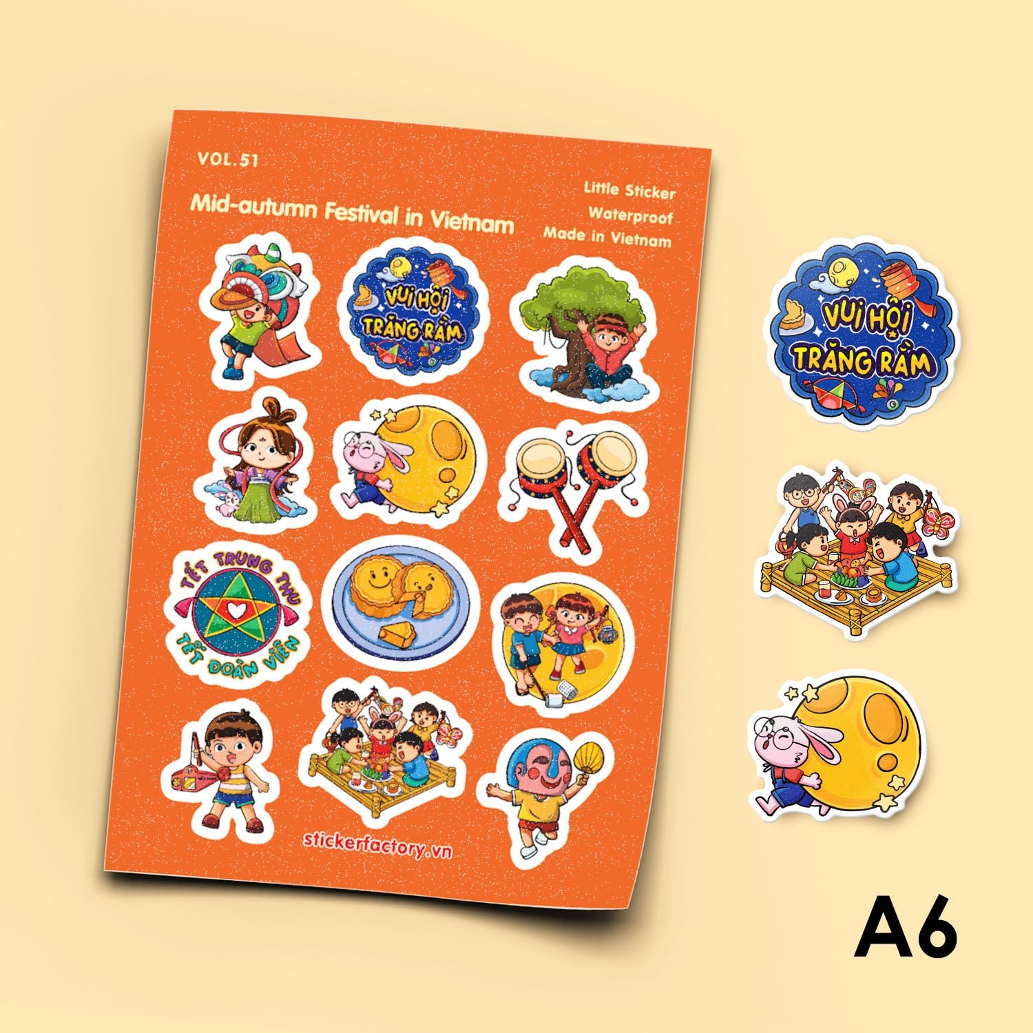 Vol.51 Mid-autumn Festival In Vietnam - Little sticker sheet A6
